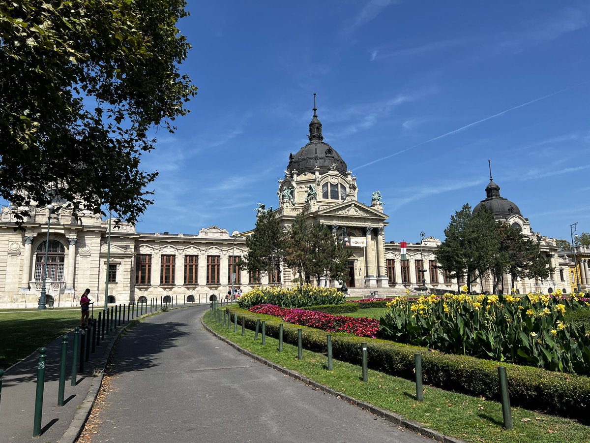 So if I didn’t know where I was going (I did), and I happened upon this spot in a massive public park, I don’t think my first 5, maybe 10 guesses would have been public thermal bath house and spa.  #budapest