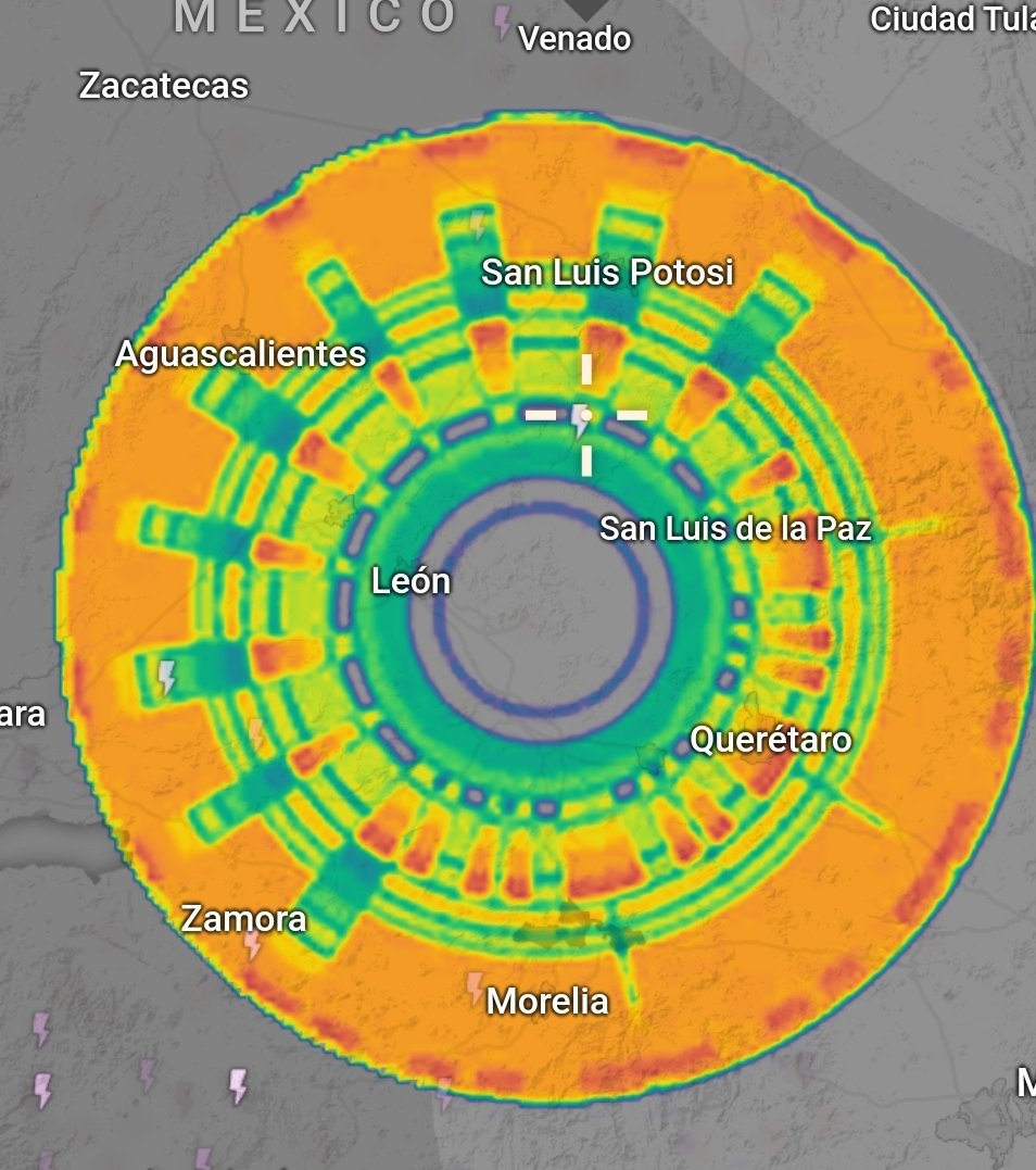 In2ThinAir's tweet photo. THIS is Mexico right now! 🤯
It looks like a giant UFO or pinwheel, but it's not.

Good morning to you, too!

More to come on this!
#Weather #Mexico #Radar https://t.co/aV54Jqe5vY