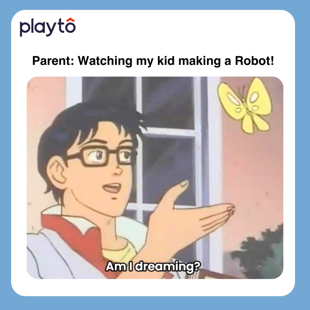 Playto_Labs's tweet image. Enroll your kid in Playto Robotics and watch their creativity Soar!😁

#playtolabs #roboticsforkids #technology #innovationtechnology #memes #roboticseducation #memesdaily😂