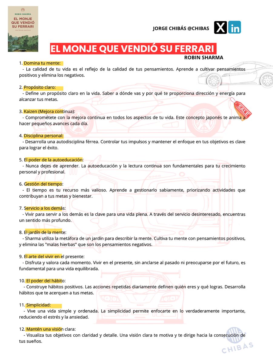 Lecciones : El monje que vendió su Ferrari ‼️