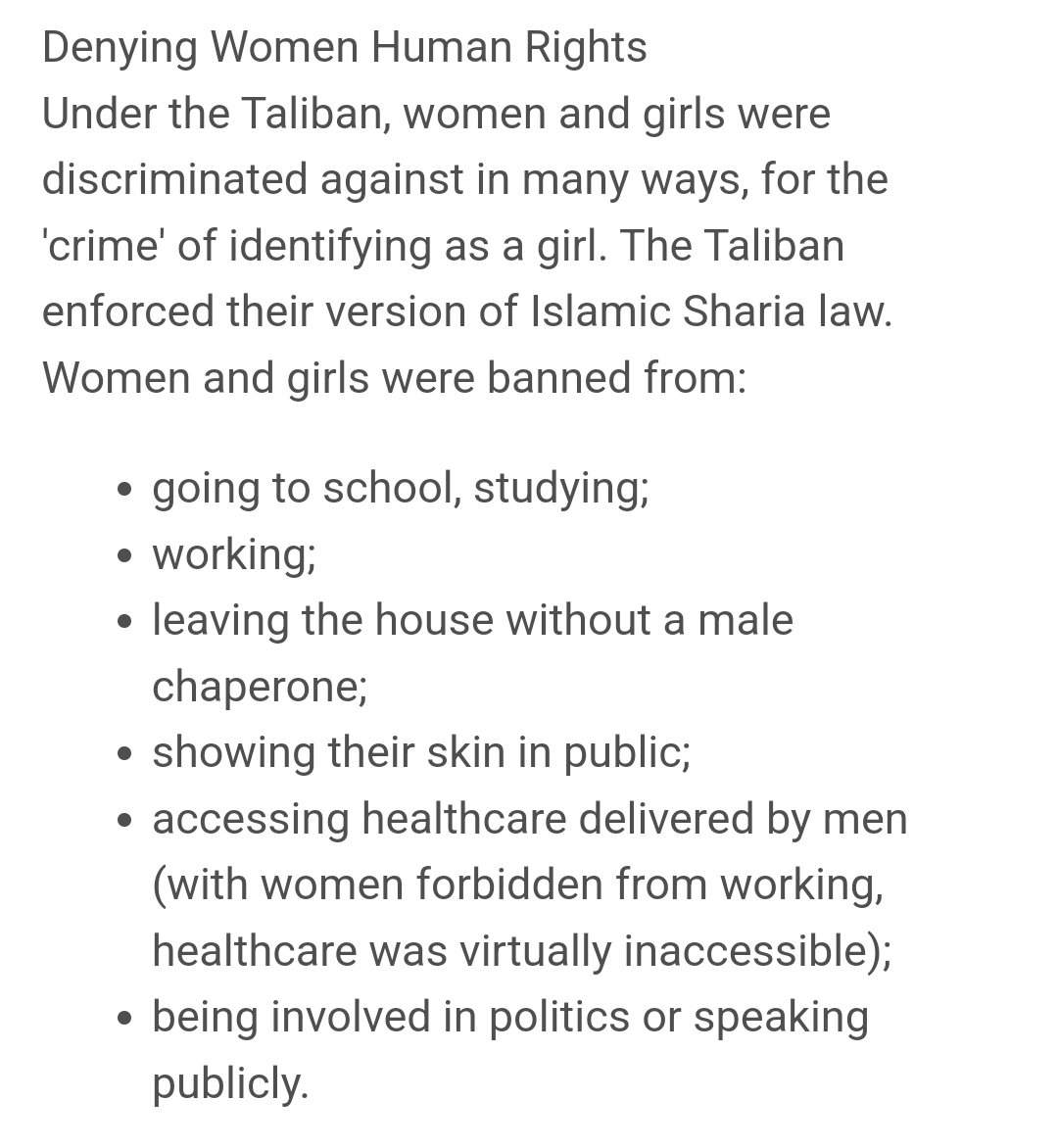 Helen Staniland (@helenstaniland) on Twitter photo From the Amnesty website. It's just insulting to the women and girls of Afghanistan - and actually everywhere - to even hint at their oppression under the Taliban being due to 'identifying as a girl' rather than being born female. <a href="/amnesty/">Amnesty International</a> From the Amnesty website. It's just insulting to the women and girls of Afghanistan - and actually everywhere - to even hint at their oppression under the Taliban being due to 'identifying as a girl' rather than being born female. <a href="/amnesty/">Amnesty International</a>