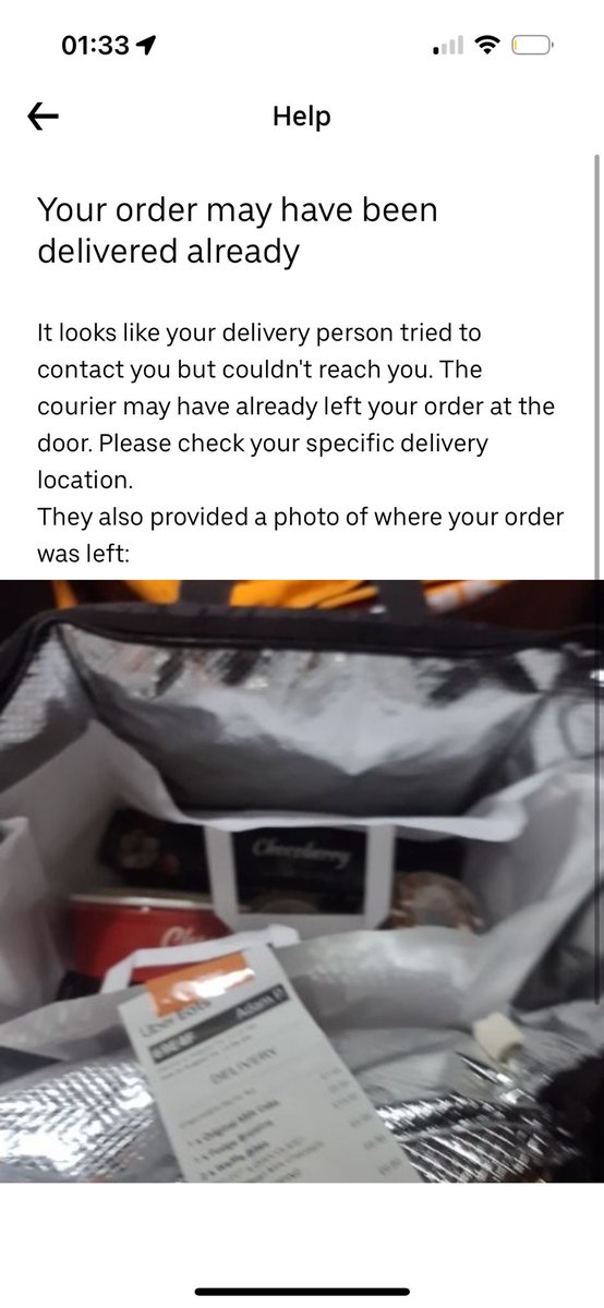 AdamPat45302276's tweet photo. @UberUKI_Support If you check my delivery address then check the GPS Location, you can see the driver didn’t even deliver the food to my address. The GPS location and photo of the delivery shows he had the food in his bag inside his car!! 
And your customer service team are saying no to a refund! https://t.co/i7LNgiQpRq