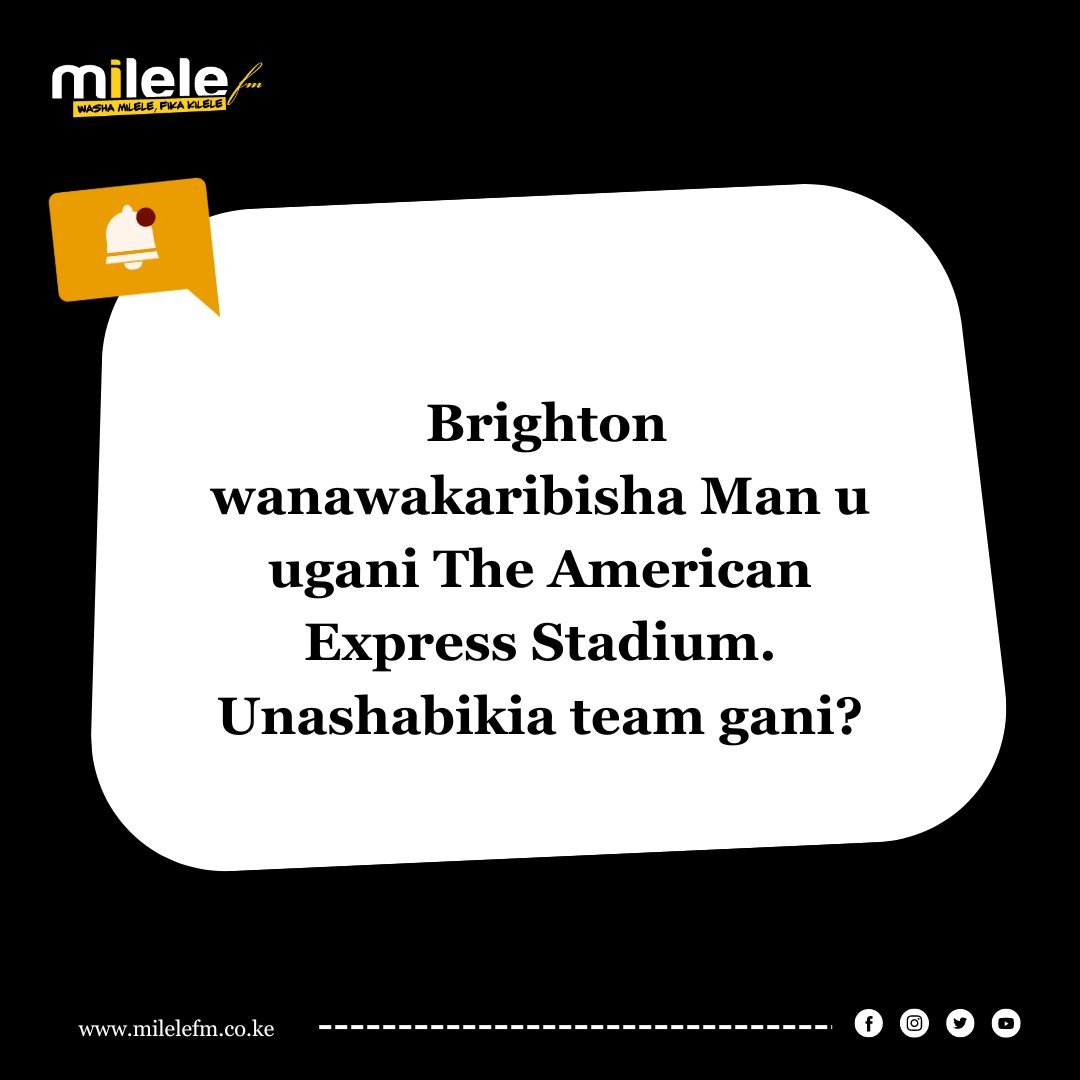 Brighton wanawakaribisha Man u ugani The American Express Stadium. Unashabikia team gani?