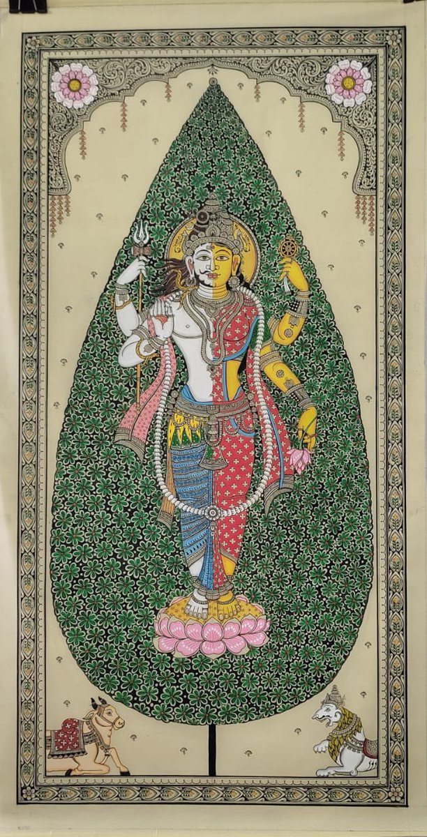 Ardhanareeshwar 

Material- tussar silk
Size - 40/22 inches
Cost - 12,500