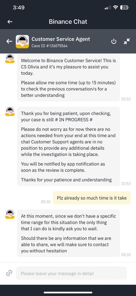 MohsinCoins's tweet photo. @_RichardTeng Hello dear @binance it’s been 25 days 
My account withdrawal is disabled 
no one is resolving or giving my any information 
Please solve my case or atleast inform me why this happened 
No one is giving any info
Is this is way of treating user?

Case ID# 126075564
Thank you https://t.co/B8eXPfJGfd