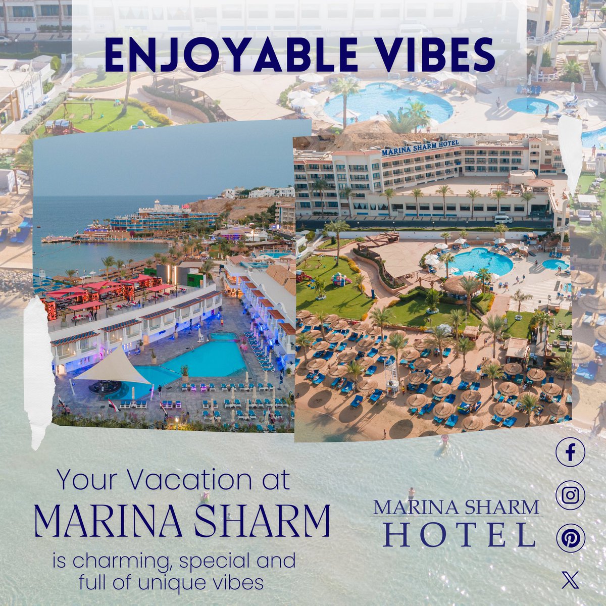SharmHotel's tweet photo. Feel and enjoy summer vibes to the maximum at Marina Sharm Hotel 💫💫

Email: res@marinasharm.com
https://t.co/xcHbf0rNqv

#marinasharmhotel #Royalmarinasharm #seaview #Sharmelsheikh #egypt🇪🇬 https://t.co/rb3kINSUye