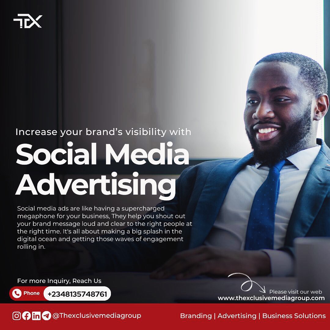 texmediagroup's tweet photo. Increase your brand visibility with Social Media advertising.
.
.
.
📌Need to Elevate your Brand?
☎️Reach us: +2348135748761
📩 Via Mail: thexclusivemediang@gmail.com
🌐 via our website: https://t.co/cRTRbw9q47
.
#thexclusivemedia #thexclusive_media #website #business #Saturday https://t.co/HHfAc1Dk6v