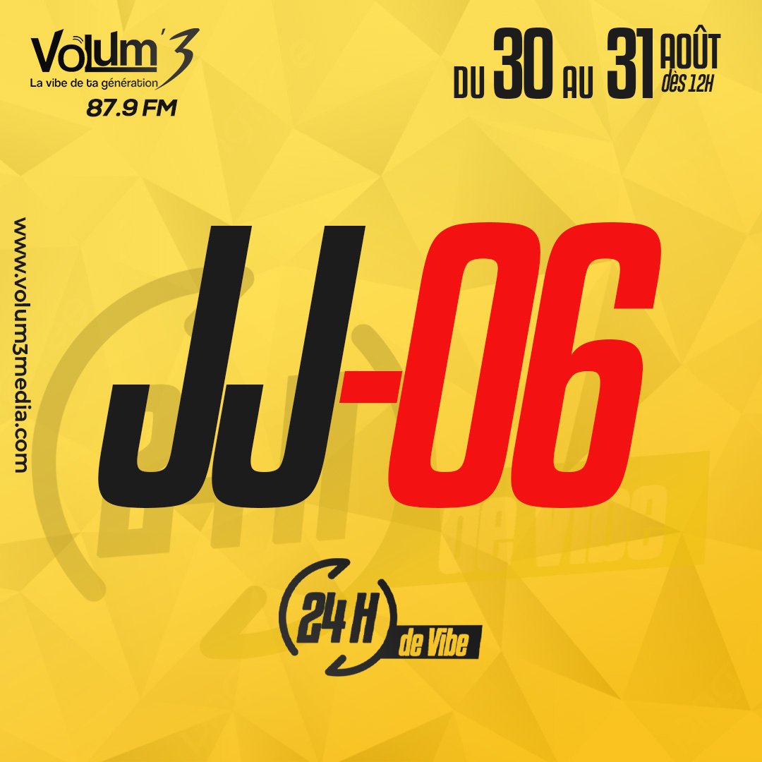 Volum3Cameroun's tweet photo. ⏳La plus longue fête de l'année arrive bientôt... 🤩 !
#24H2V3
#Radioathon
#24HDeVolum3
#24HDeVibe https://t.co/anqF7TDCxT