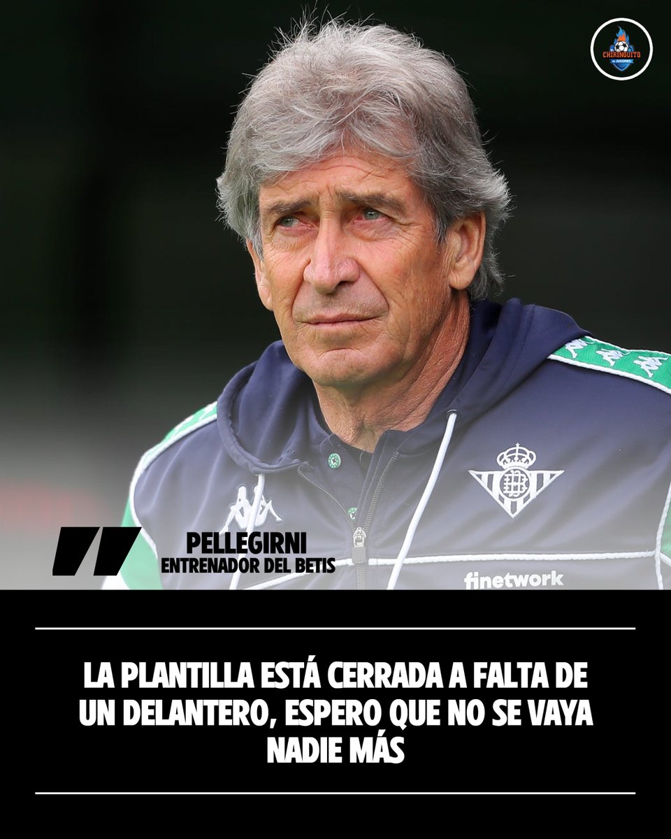 elchiringuitotv's tweet photo. 🎙️🟢 PELLEGRINI ya espera a VITOR ROQUE y da por CERRADA la plantilla: 

"No creo que salga nadie más ni que vayamos a buscar más jugadores". https://t.co/2YfEYcCCwg