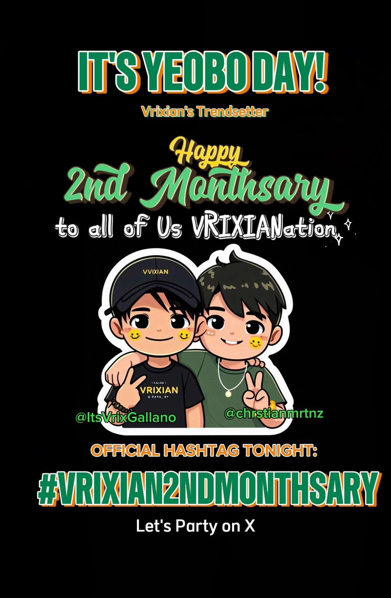 It's #YEOBODAY <a href="/chrstianmrtnz/">Christian Martinez</a>
<a href="/ItsVrixGallano/">Vrix Gallano</a>
#VRIXIAN2NDMONTHSARY
#TeamPrivateProperty