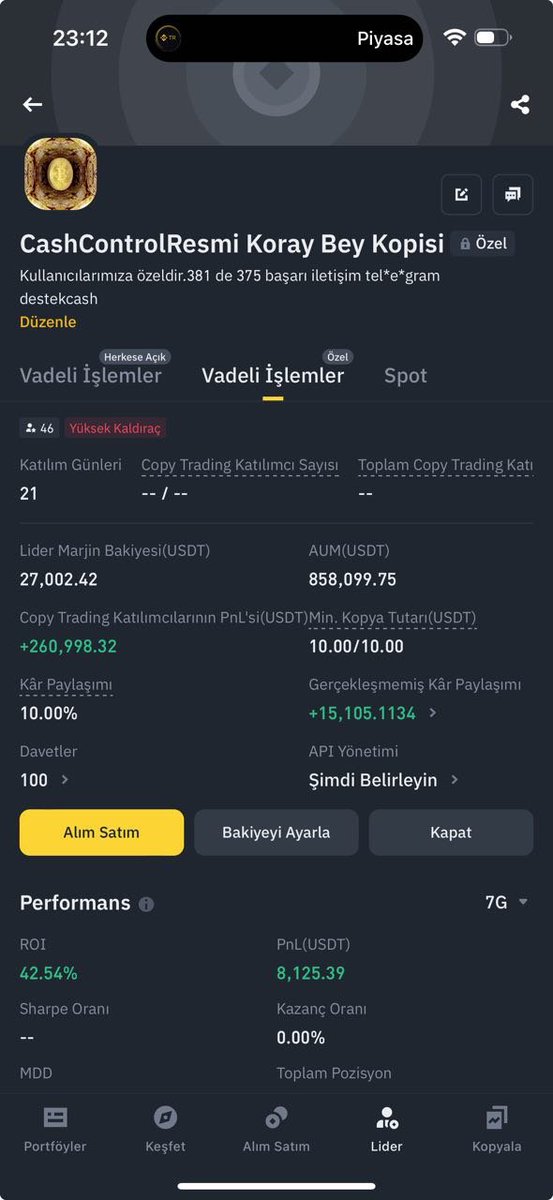 #CashControl #CopyTrade Ağustos Hesabıı
Dünya sıralamasında PNL de ve AUM da Birincilik

Bilgi için <a href="/_SakinOlBuse_/">Buse</a>

Mehmet Şimşek #cumartesi Borsa Powell Viop Dolar 34 Boey Hocam #Kripto #Kriptopara #Borsa #Binance #Bitcoin #Altcoins #Altcoin #Coin #Coins #Memecoins Onuachu