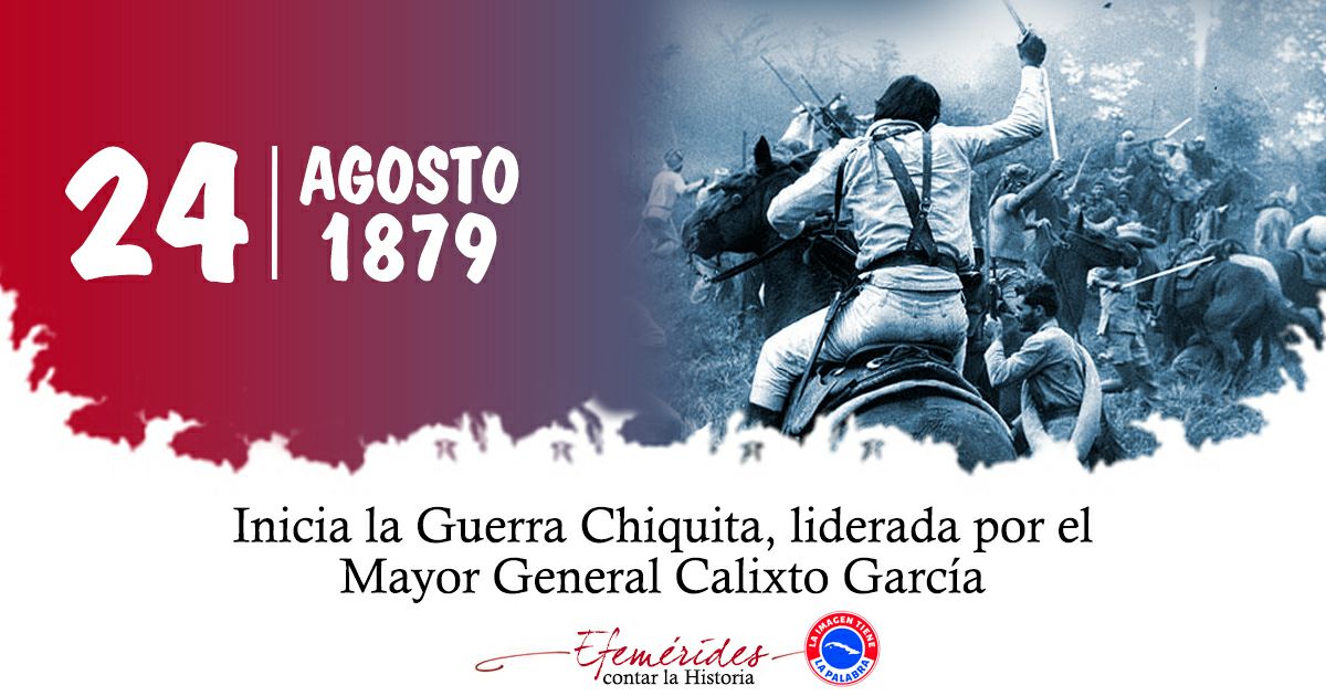 El 24 de agosto de 1879 inicia la Guerra Chiquita,liderada por el Mayor General Calixto García Íñiguez. #CiegoDeÁvila #UnidosXCuba  <a href="/DrRobertoMOjeda/">Dr. Roberto Morales Ojeda</a>
<a href="/PartidoPCC/">Partido Comunista de Cuba</a>  <a href="/DiazCanelB/">Miguel Díaz-Canel Bermúdez</a>