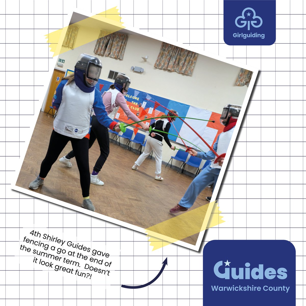 We ❤️ sharing what our member have been up to.

4th Shirley Guides gave fencing a go at the end of the summer term. 🤺

If you’ve got photos you’d like us to share, please do send them to us - communications@GGW.org.uk or send us a DM. 📩

#GirlguidingWarwickshire