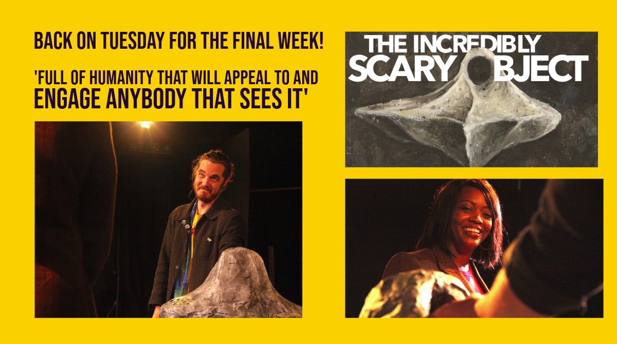Last show of the week for ★★★★ ‘The Incredibly Scary Object’ by Joe Edgar &amp; presented by Sosij Productions
‘go expecting to be entertained’
Grab a ticket here: bit.ly/4etlu2H
Back on Tuesday for the final week. 
<a href="/ScaryObjectPlay/">The Incredibly Scary Object</a>