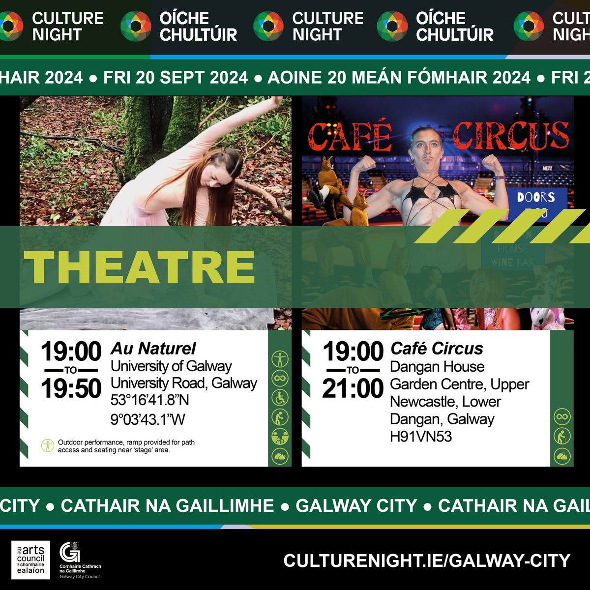CityArtsGalway's tweet photo. Free #Theatre in #GalwayCity for #CultureNight 🎭✨ Tap the images below to discover some of the wonderful performances taking place on Fri Sep 20th, and visit the link below to see everything that's happening in Galway on this special night!

https://t.co/g8Rv1GPEaW https://t.co/WifWNGtQgC