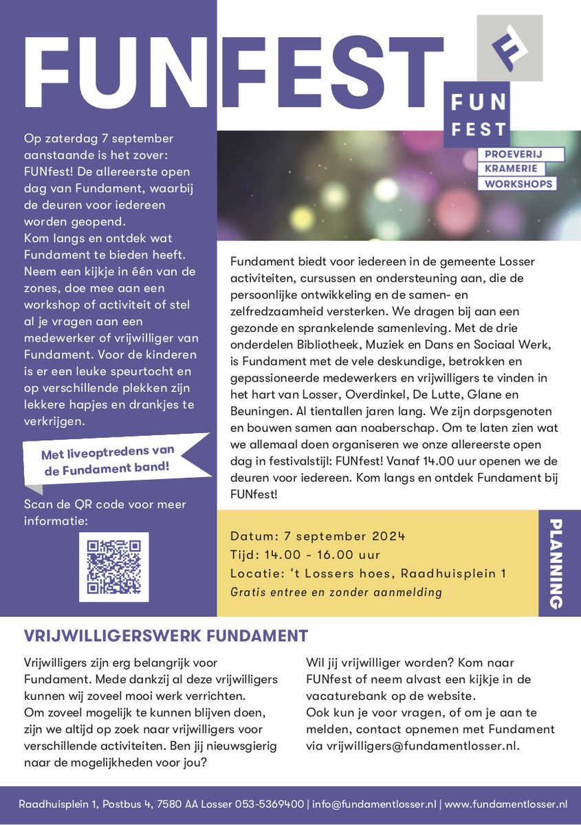 Funfest Open Dag bij Fundament Losser

twentejournaal.nl/artikel/44634-…

#opendag #lossershoes #raadhuisplein #gemeentelosser #fundamentlosser #gratis #muziek #live #pop #workshops #vrijwilliger #dagjeuit #uit #losser #twente #dinkelland #oldenzaal #enschede