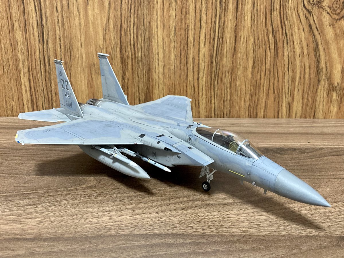 gfinthebase's tweet image. ミサイルを取り付け、ほとんど完成しました😄やはり、ミサイル満載のF-15は最高です😊

早く一眼で撮りたいですね〜！
#ファインモールド #f15 #f15c