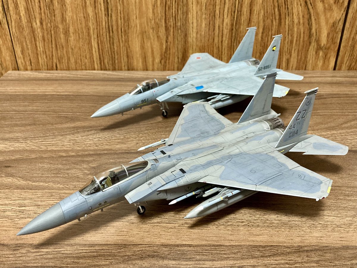gfinthebase's tweet image. ミサイルを取り付け、ほとんど完成しました😄やはり、ミサイル満載のF-15は最高です😊

早く一眼で撮りたいですね〜！
#ファインモールド #f15 #f15c