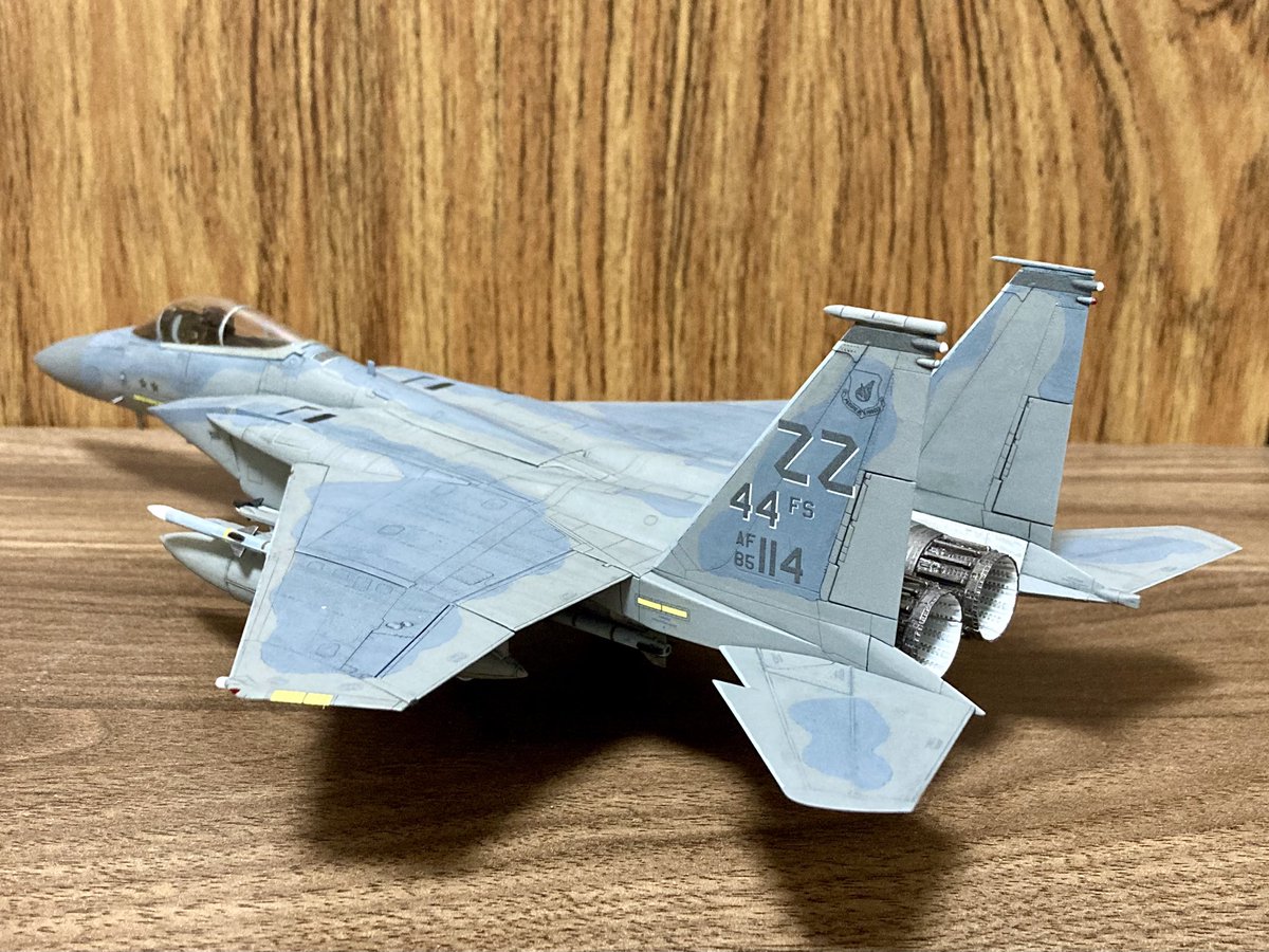 gfinthebase's tweet image. ミサイルを取り付け、ほとんど完成しました😄やはり、ミサイル満載のF-15は最高です😊

早く一眼で撮りたいですね〜！
#ファインモールド #f15 #f15c