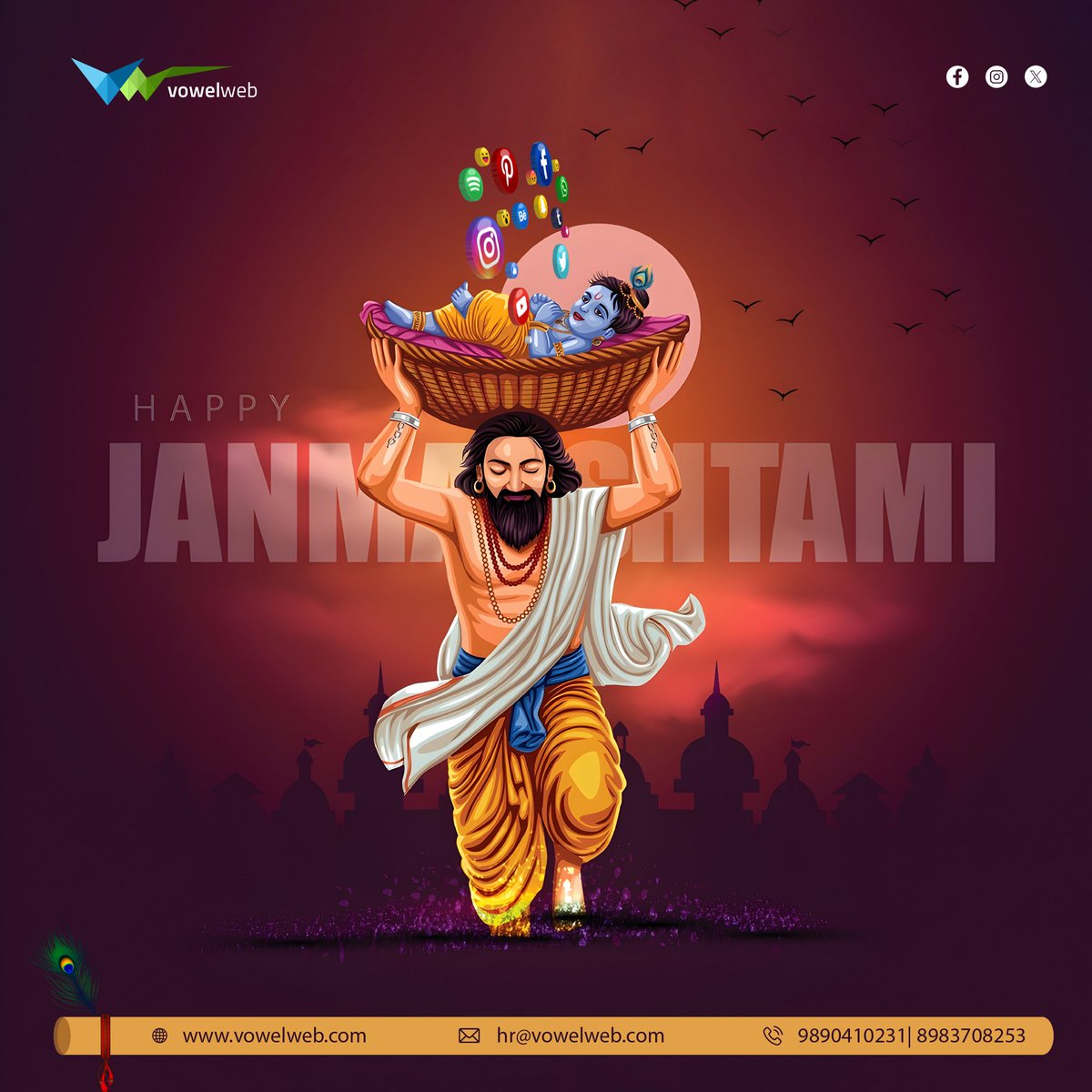 vowelweb's tweet photo. Let the melodious tunes of Krishna’s flute fill your life with joy and harmony. Wishing you a blessed and joyous Janmashtami. 🎶💖

.
.
.
.
#KrishnaJanmashtami #Janmashtami2024 #KrishnaBirthday #HappyJanmashtami #LordKrishna #JanmashtamiCelebration #KrishnaBhakti
#Vowelwebllp https://t.co/JGeDjUEXaE