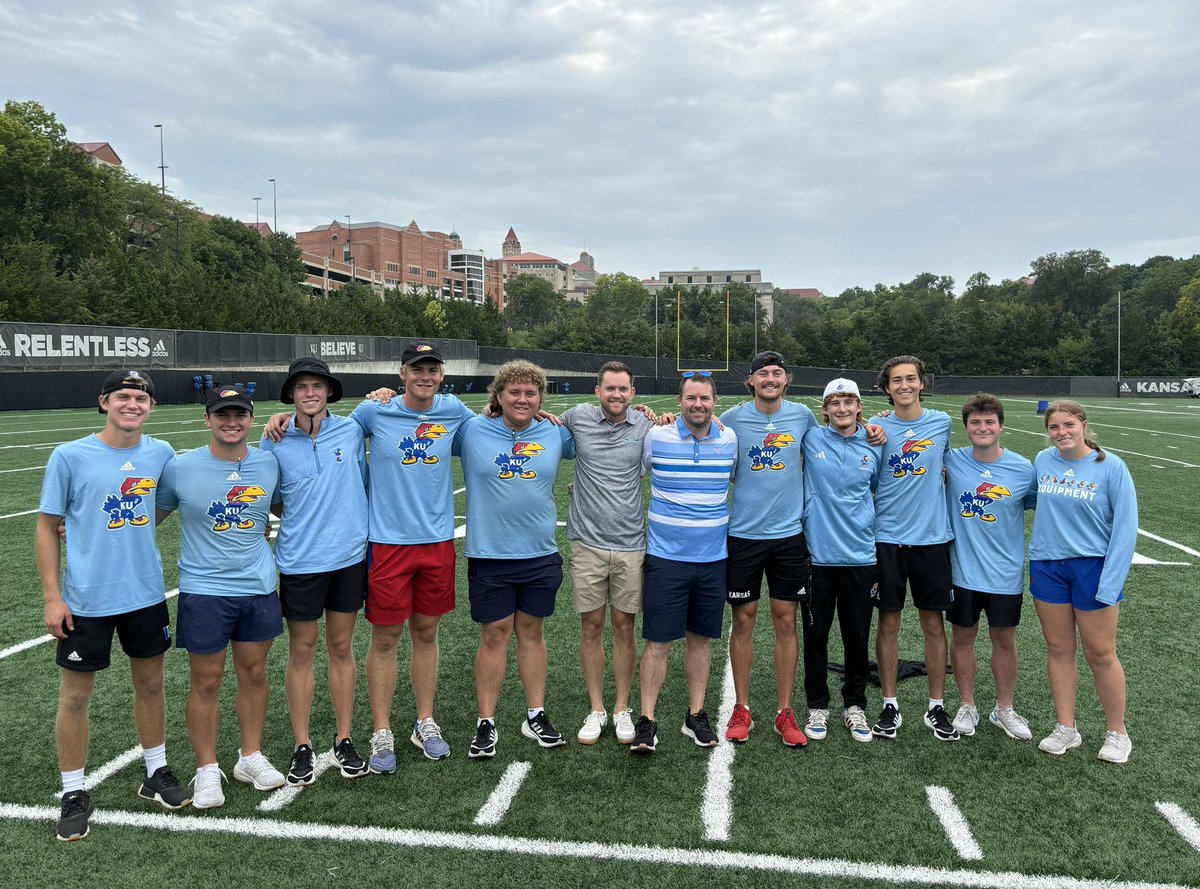 KU Equipment (@jayhawkeq) on Twitter photo Great to see <a href="/JayhawkEQ/">KU Equipment</a> & <a href="/KU_Football/">Kansas Football</a> student manager alums Andy Gryszowka & David Cooley @ practice this week. Very grateful for their time sharing their own KU experiences & professional successes since. #EQFamily #studentmanagerlife Great to see <a href="/JayhawkEQ/">KU Equipment</a> & <a href="/KU_Football/">Kansas Football</a> student manager alums Andy Gryszowka & David Cooley @ practice this week. Very grateful for their time sharing their own KU experiences & professional successes since. #EQFamily #studentmanagerlife
