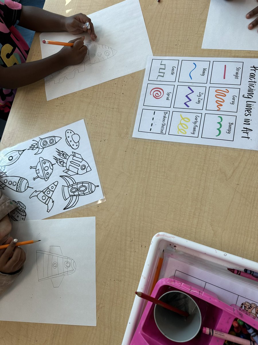 HpBerns's tweet photo. Check out what our BlueJays did in the art room this week! Prek experimented with line in their sculptures, kindergarten learned about paintbrush care and color mixing, and 2nd grade had a fun draw-video day when they finished early! @BCE_HCS #elementaryart #create https://t.co/LIRFkaII7g