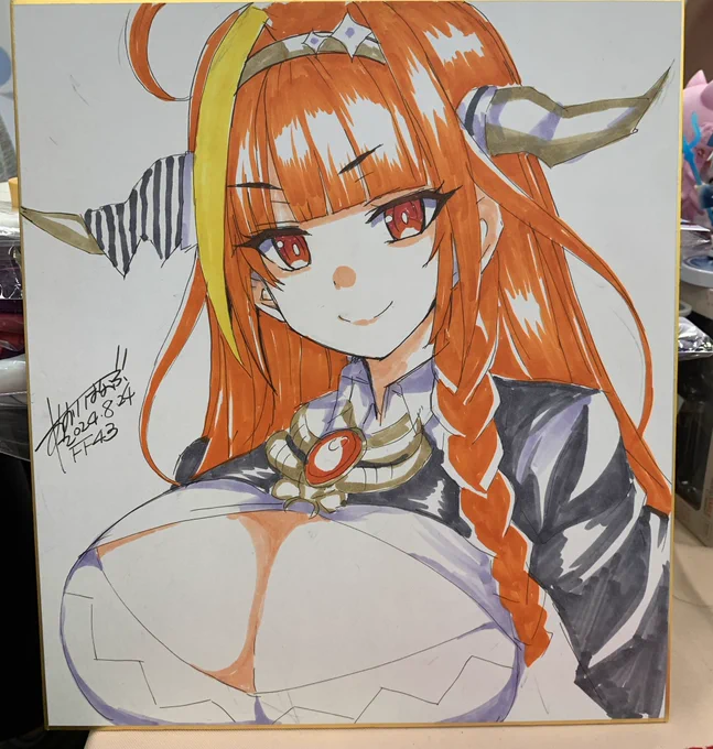 今日の色紙ですサロメ嬢、ドラゴン、ナズナちゃん 