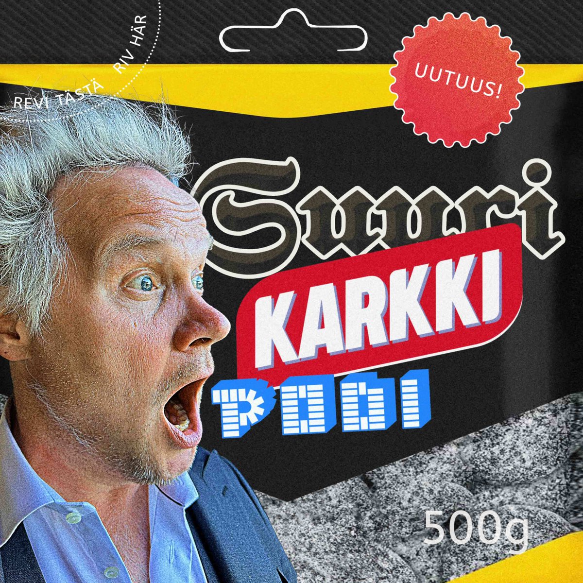 Janicky's tweet photo. Maailma tarvitsee politiikkaohjelmia, urheilulähetyksiä, työelämäpodcasteja ja ehkä truecrimeäkin. Mutta mikään näistä ei tietenkään ole yhtä tärkeää kuin karkit ovat. Kansallishyveemme on vihdoin saanut oman ohjelman Yle Areenaan. #Suurikarkkipodi ja 1. jakso ulkona nyt. https://t.co/I4UejcKLoO