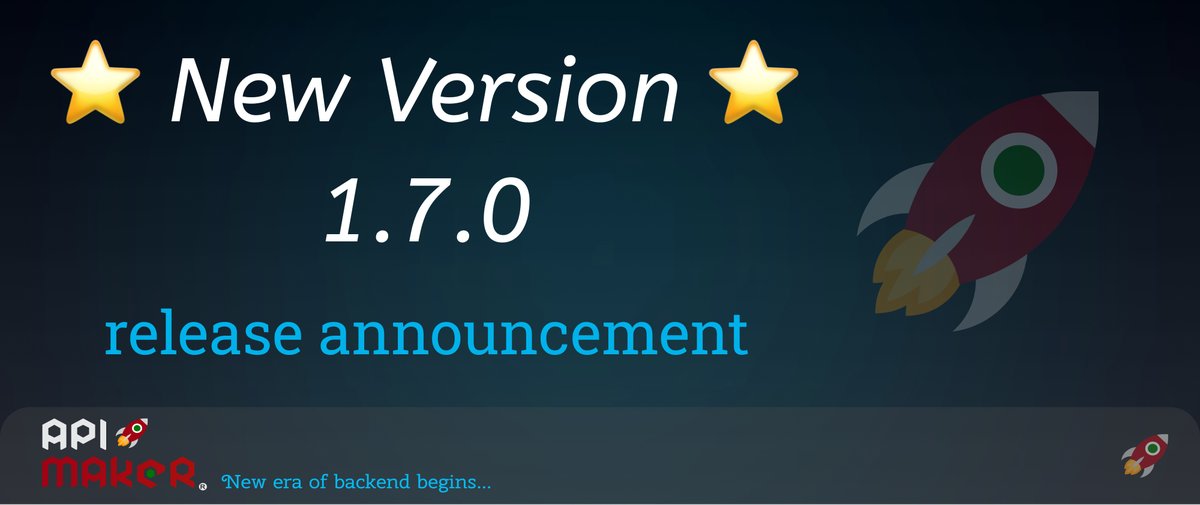 api_maker's tweet image. 🚀 We are excited to announce API Maker release: 1.7.0

👉 [BUG] : Update by id should throw error when it is not able to update DB data because of duplicate error or anything.
👉 [BUG] : For WS connection not getting notification when objectid is used in criteria.
👉…