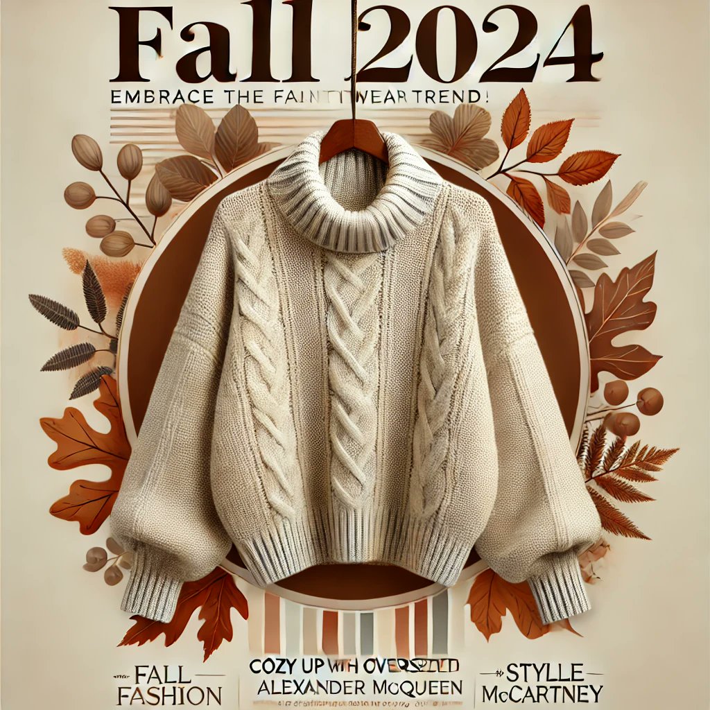 FashionPulseX's tweet photo. Get ready to embrace the oversized knitwear trend this fall! Designers like Alexander McQueen and Stella McCartney are all about big, cozy sweaters that combine comfort with high fashion. #FallFashion #Knitwear #StyleUpdate https://t.co/jYAc86tq9S