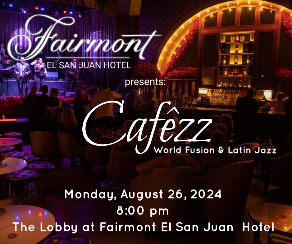 CafezzMusic's tweet photo. 🎹 👉Noches de Jazz👈 🎹 en el Fairmont El San Juan Hotel en Isla Verde.  Este próximo Lunes, desde las 8pm, ven a disfrutar de la música de CAFEZZ @ The Lobby at Fairmont El San Juan Hotel  #Cafêzz #livemusic #jazzmusic #latinjazz #puertorico @PalabraLibrePR @nestorduprey https://t.co/se2ENbrmmc