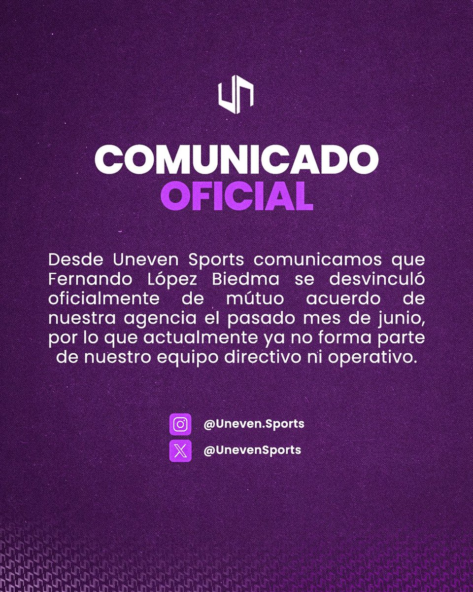 UnevenSports's tweet photo. ℹ️ COMUNICADO OFICIAL https://t.co/y0kpAmazNG