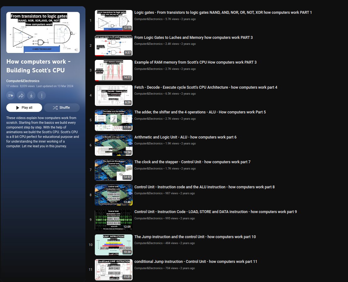 Understand how computers work for free on YouTube.