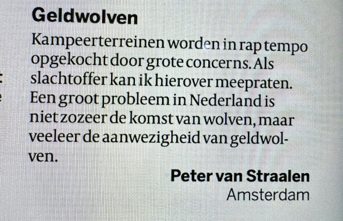 Ingezonden brief in de <a href="/volkskrant/">de Volkskrant</a>