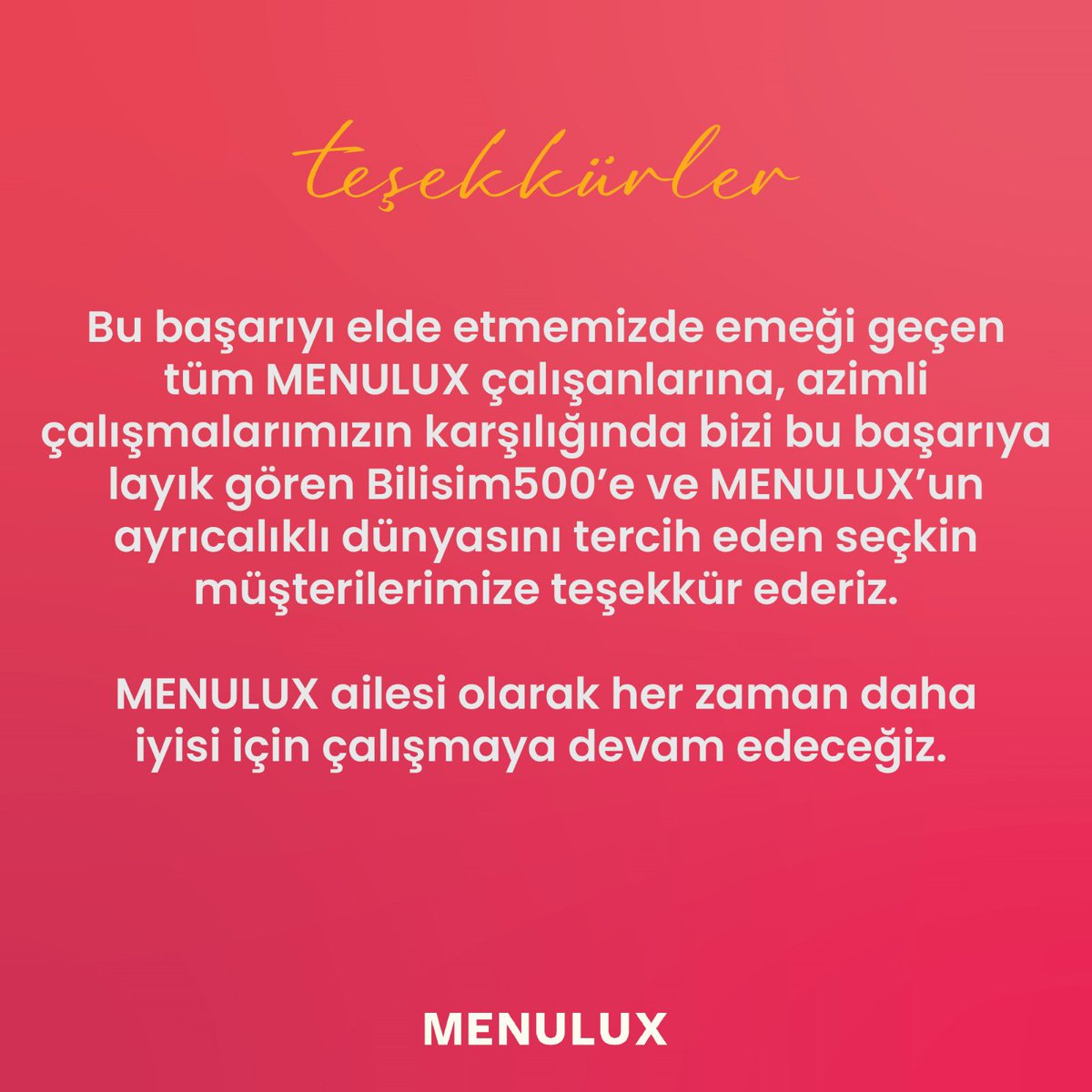 🎉 Menulux Bilgi Teknolojileri Olarak Bilişim 500 Listesindeyiz! 🎉

Menulux ailesi olarak, Türkiye'nin en prestijli bilişim firmalarını sıralayan Bilişim 500 listesinde yer almanın gururunu yaşıyoruz! 🚀

#menulux #bilişim500 #teknoloji
