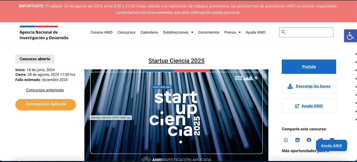 Como <a href="/ANID_Chile/">Agencia Nacional de Investigación y Desarrollo</a> 3 días antes del cierre de #startupciencia baja el acceso al formulario de postulacion para hacer mantenimiento. A los que recién les dieron la luz ahora les cortan la página uffff
<a href="/AisenEtcheverry/">Aisén Etcheverry Escudero</a>
