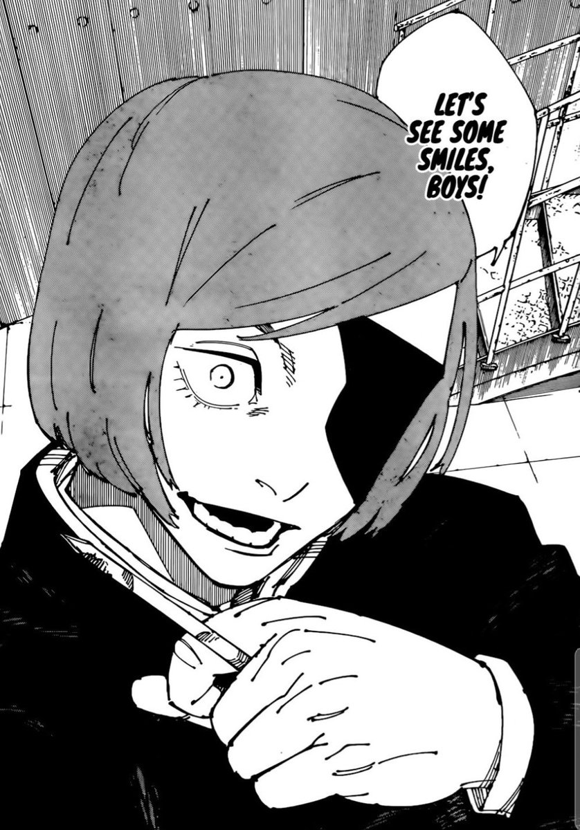 ShadowID02's tweet photo. Nobara is back 🔙 
Making good use of Sukuna's last finger #jjk267 https://t.co/BQw76pwH0Z