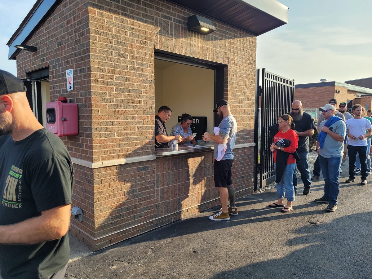 Mr. McCormick, new PCS Superintendent, working the ticket booth at our opening football game at our brand new stadium! Massive line and large crowd! Great turn out!