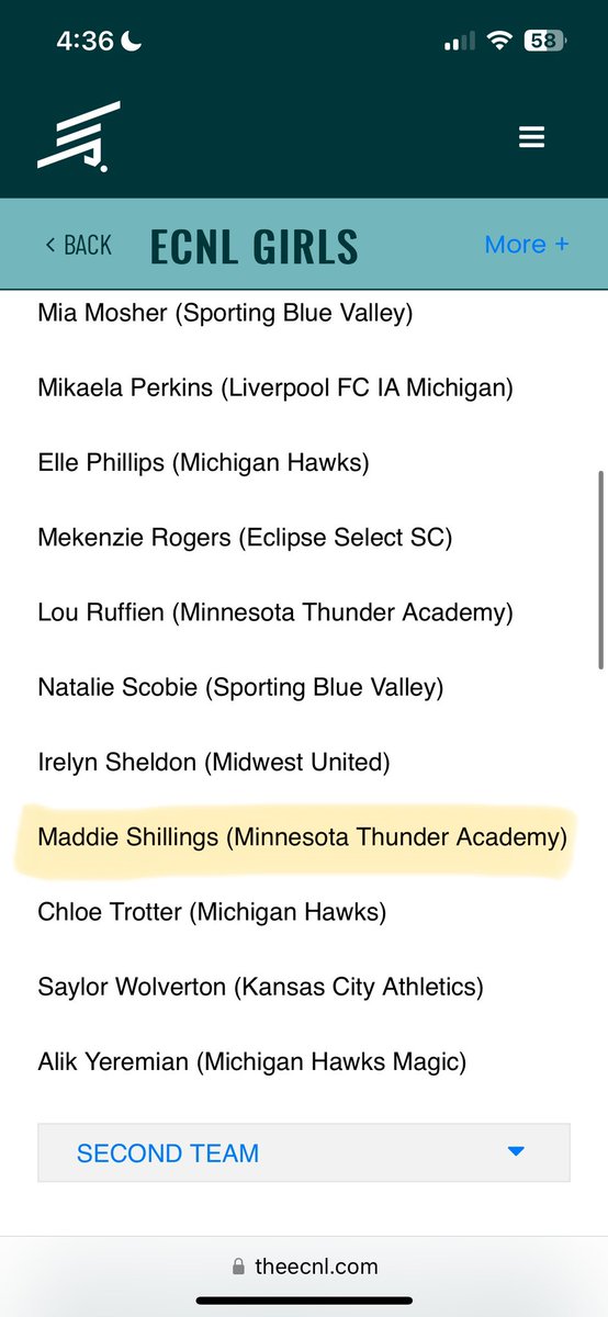 Grateful and honored to be selected for the <a href="/ECNLgirls/">ECNL Girls</a> All-Conference first team! It’s a privilege to be amongst so many great players especially my teammates <a href="/judson_addy/">Addy Judson</a> <a href="/EllenNeuharth/">Ellen Neuharth</a> and Lou Ruffien!