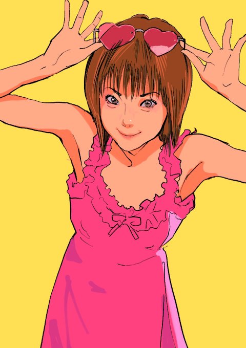 桃色の片想い 恋してる マジマジと 見つめてる  ※模写 おやすみなさい