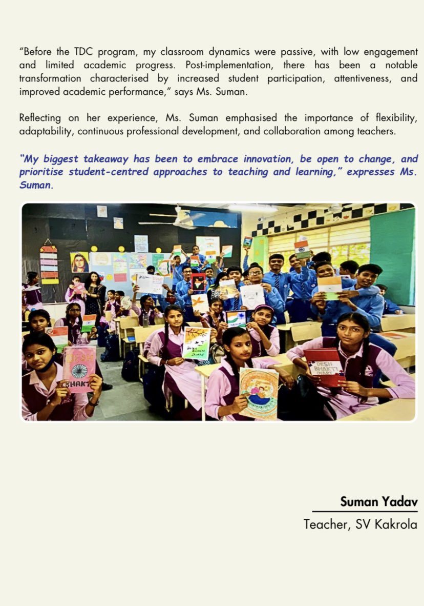 *HAPPY TEACHERS CREATE HAPPY CLASSROOM*
Glimpses of our happy classroom in the *Impact Diary- unpacking change in large system* Center for intrinsic Motivation*
Gratitude 🙏🏻🙏🏻 for TDC programme.
<a href="/Svkakrola/">SV KAKROLA 1618009</a> 
<a href="/Dir_Education/">DIRECTORATE OF EDUCATION Delhi</a>
<a href="/dilli_shiksha/">Dilli Shiksha</a> 
<a href="/NiketaMalik/">Niketa Malik</a> 
<a href="/CentreforIM/">Centre for Intrinsic Motivation</a> 
<a href="/SCERT2021/">SCERT Delhi</a>