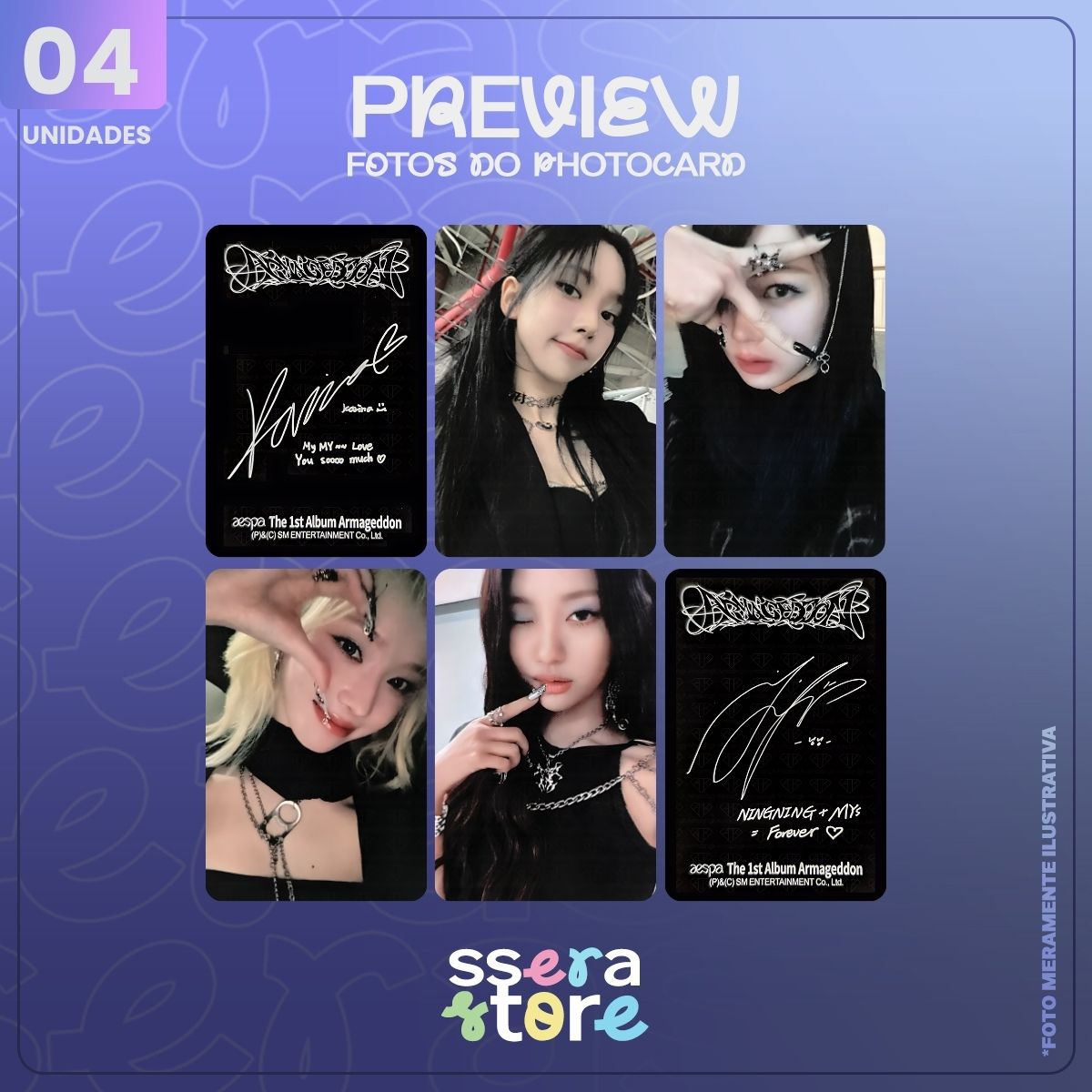 ssera_store's tweet photo. Novidade!
☑️ aespa Armageddon B&amp;N POB Photocards Fanmade
🛒 : https://t.co/GQs0BwCHd2
#aespa #Armageddon https://t.co/ybTU20Tw7D