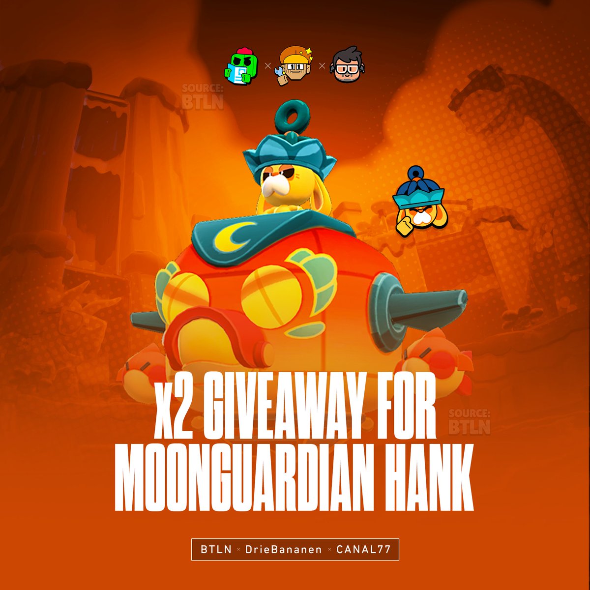 x2 Moonguardian Hank🦐

📢 How to Enter:
- ➡️ Follow: <a href="/CanalBrawl/">CANAL77</a> + <a href="/BrawlStarsBTLN/">BTLN</a> + <a href="/DrieBananen/">DrieBananen</a>
- Like 👍 + Retweet ♻️
- 💬 Comment Your Fav. Skin from the Update

📅 Ends in 7 Days!

#BrawlStars #SpongeBob #MoonguardianHankGiveaway