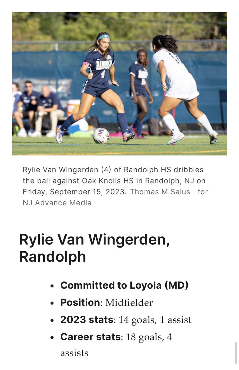 Rylie Van Wingerden (@ryvanwingerden) on Twitter photo Thank you <a href="/BrandonGouldHS/">Brandon Gould</a> and <a href="/HSSportsNJ/">NJ.com HS Sports</a> for including me with such an amazing group of players! Congrats to all!! <a href="/LoyolaWSOC/">Loyola Women's Soccer</a> <a href="/PrepSoccer/">Prep Soccer โฝ๏ธ</a> <a href="/RandolphSchools/">Randolph Schools</a> Thank you <a href="/BrandonGouldHS/">Brandon Gould</a> and <a href="/HSSportsNJ/">NJ.com HS Sports</a> for including me with such an amazing group of players! Congrats to all!! <a href="/LoyolaWSOC/">Loyola Women's Soccer</a> <a href="/PrepSoccer/">Prep Soccer โฝ๏ธ</a> <a href="/RandolphSchools/">Randolph Schools</a>