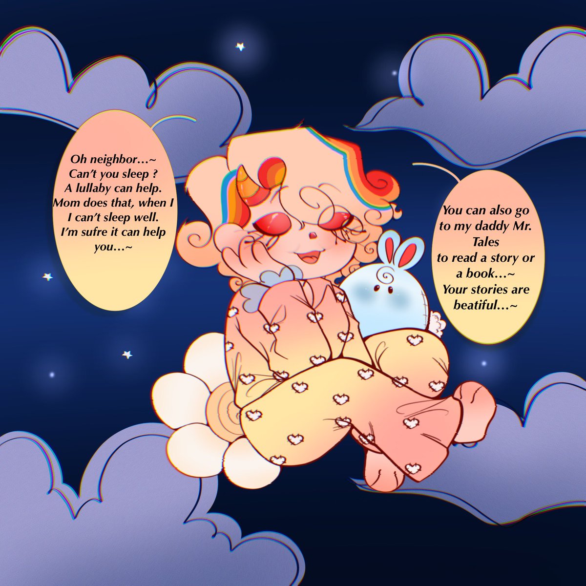 queenshe1274's tweet photo. 🌟 Oh god...!!, Can’t you still sleep neighbor...~?
Don’t worry, the two little monsters will tell you stories to put you to sleep! 🌟

#welchomehome #welcomehomepuppetshow 
#Welcomehomefanart #welcomehomearg 
#welcomehomeoc #welcomehomeau https://t.co/6npNf3bepe