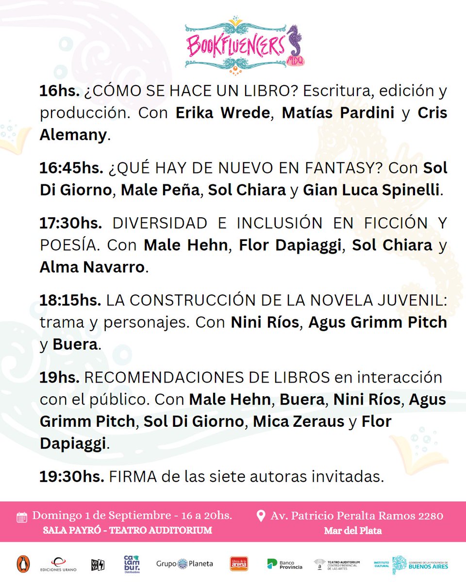 BookfluencersMP's tweet photo. ¡Fotos, firmas y abrazos!💖🤗✍🏻
No te pierdas el cierre del Tercer Encuentro de Bookfluencers MDQ, donde vamos a tener una mesa de firmas espectacular, ¡con las SIETE AUTORAS INVITADAS! 🤩💖 https://t.co/ZVl372LuZC