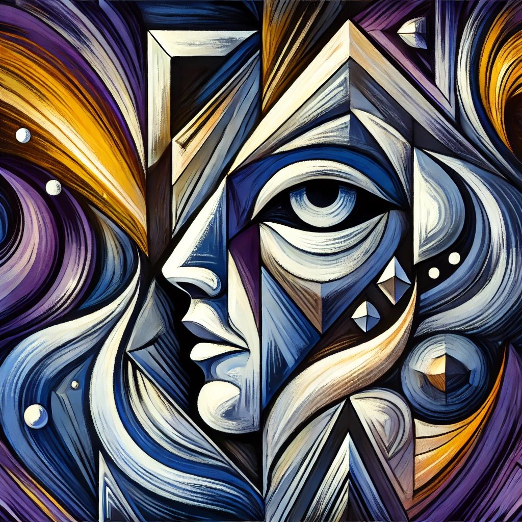 i am not an #idiot

#prompt : An abstract depiction of someone who is not easily fooled, representing sharp insight and awareness. The image features bold, geometric shapes like triangles or shields, symbolizing strength, contrasted against chaotic, flowing forms that represent