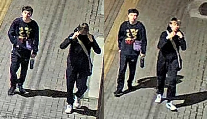 Wrocławska policja poszukuje tych dwóch śmietników którzy na Wrocławskich budynkach malowali banderowskie flagi.

Można udostępnić i pomoc <a href="/PolskaPolicja/">Polska Policja 🇵🇱</a> 😏
