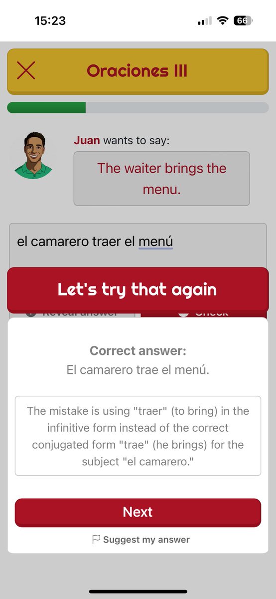 EducadoOfficial's tweet photo. Have you tried our free Explain My Mistake feature yet? #Languages #spanish #languagelearning #education https://t.co/mOJ11ne8pY