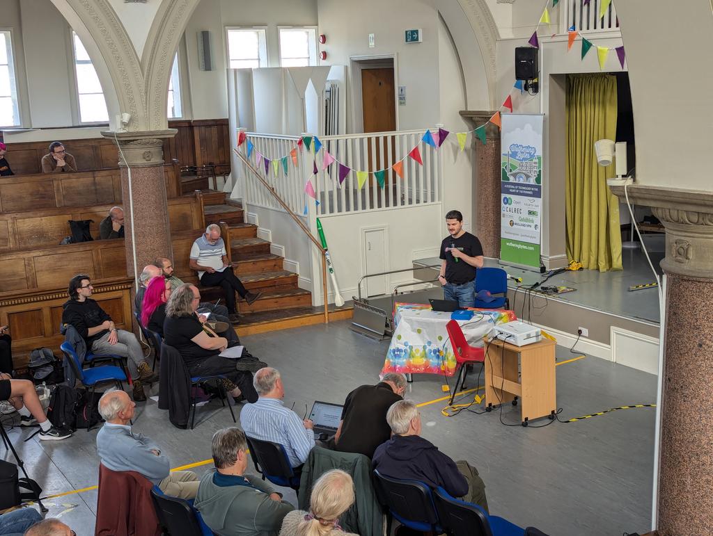 Wuthering Bytes (@wutheringbytes) on Twitter photo Up now it's <a href="/databasescaling/">Andy Bennett</a> with a talk on building a STEAM Punk sunflower.
#STEAM #electronics Up now it's <a href="/databasescaling/">Andy Bennett</a> with a talk on building a STEAM Punk sunflower.
#STEAM #electronics